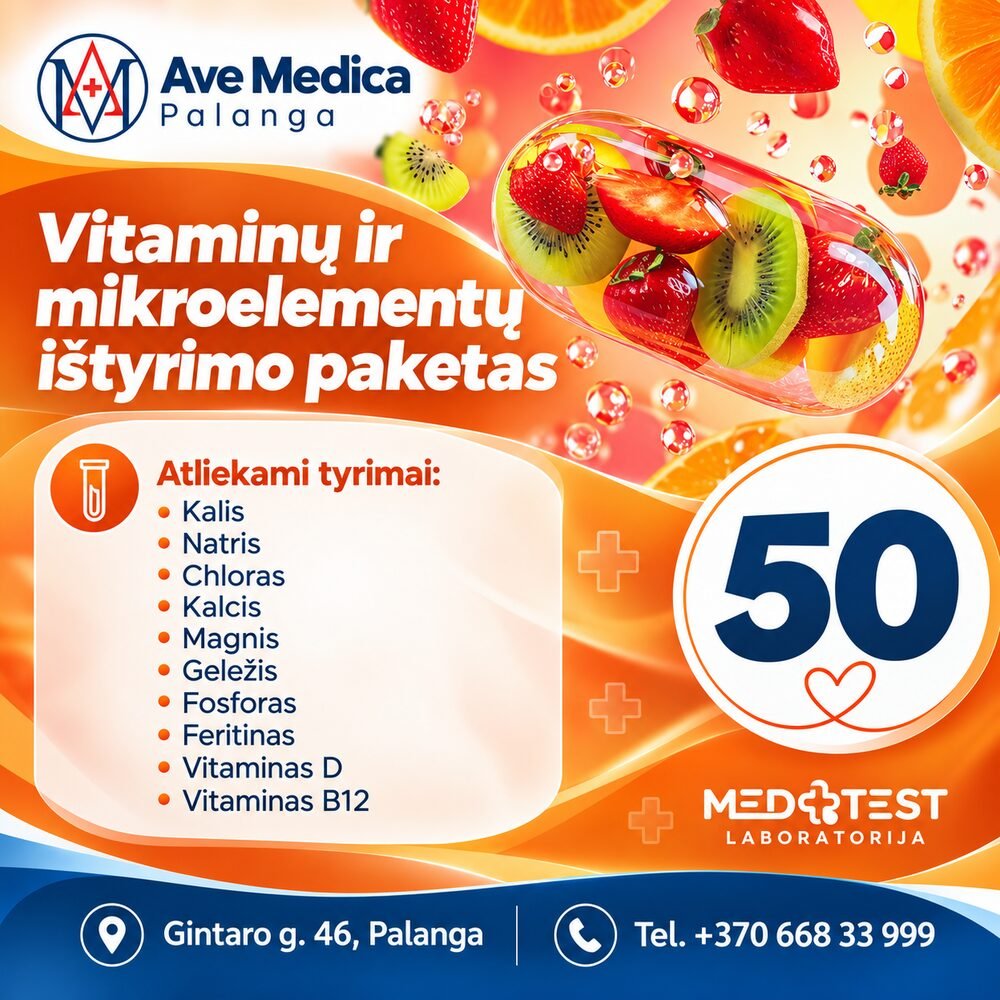 Vitaminų ir mikroelementų ištyrimo paketas